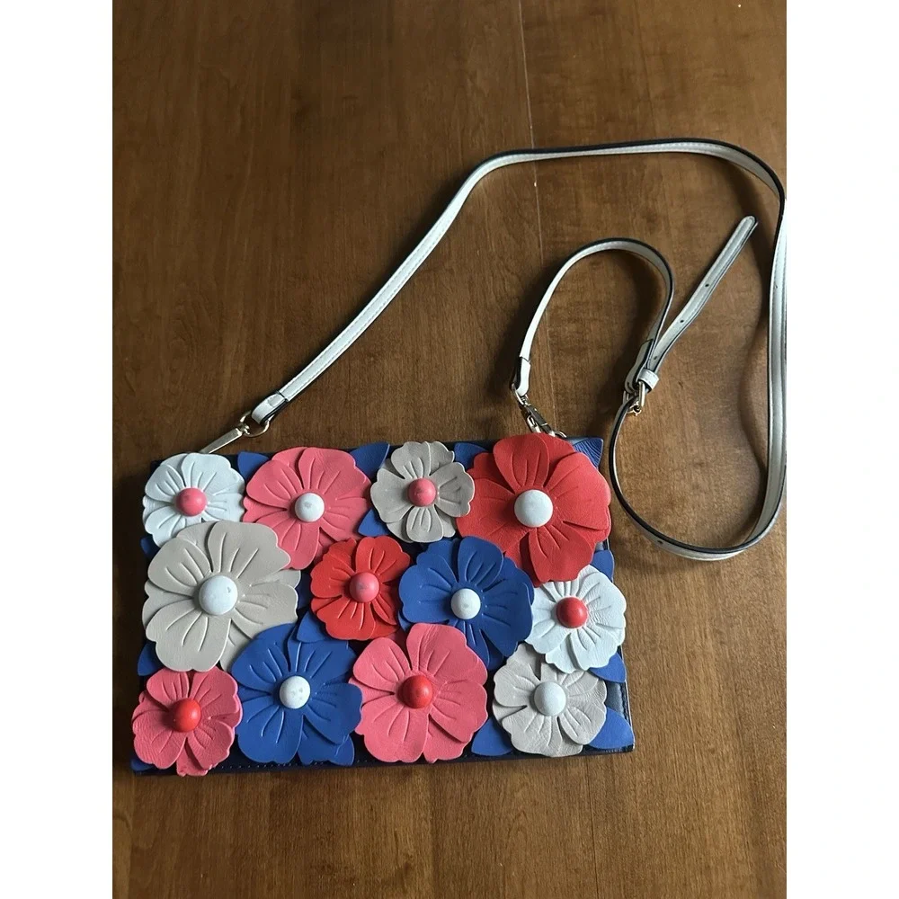 KATE SPADE Madison Daisy Lane Sima Blazer Blue Multi Clutch Shoulder Handbag